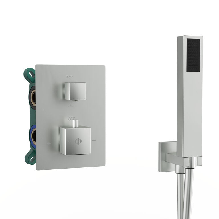 CONJUNTO EMPOTRAR 2/3 FUN. TERMOSTATICO ORION NICKEL