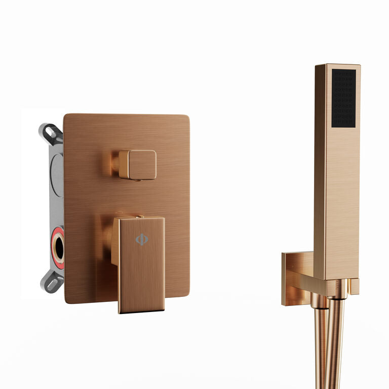 CONJUNTO EMPOTRAR 2/3 FUN. MONOMANDO ORION COBRE