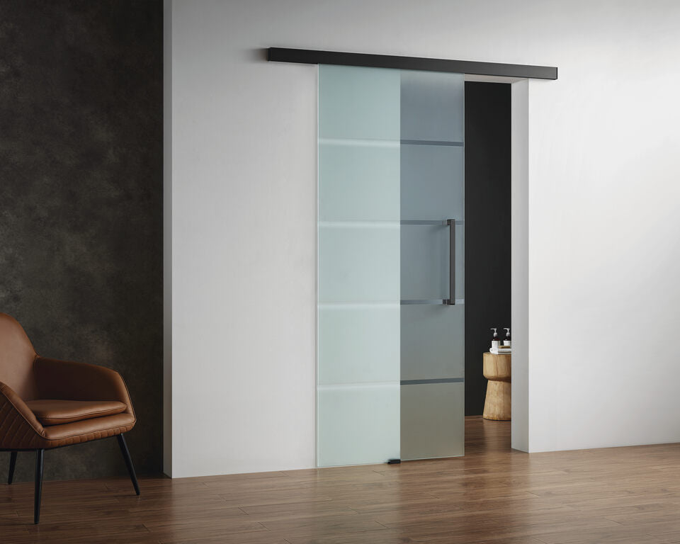 PUERTA DE PASO 75CM + BARRA 150CM NEGRO & PUERTA DE PASO 85CM + BARRA 170CM NEGRO