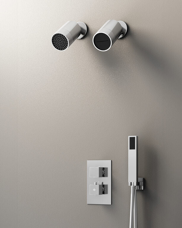 CONJ. EMPOTR. TERMOSTÁTICO ORION CR + DOBLE ROCIADOR (LLUVIA+CASCADA)