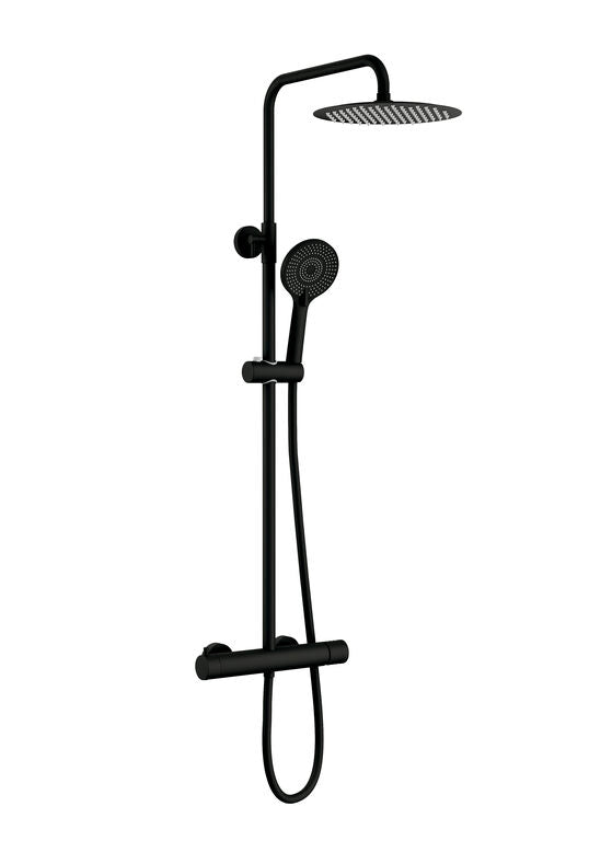 DUCHA MONOMANDO INVERTER R NEGRA + MANETA HELIOS